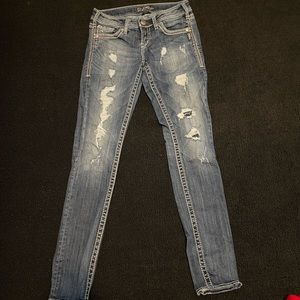Silver Destructed Jeans